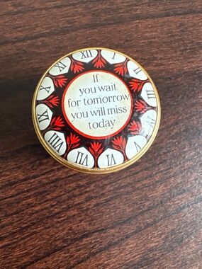 Halcyon Days Enamel trinket-clock